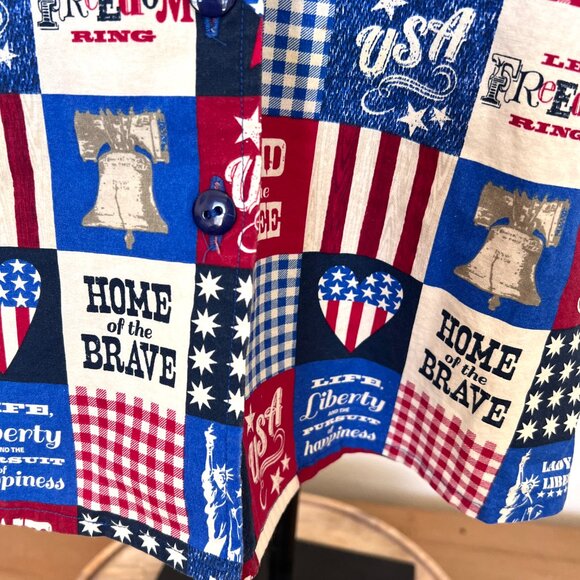 Patriotic - Country Loving - Short Sleeve Blouse - Size Medium/Large - Handmade - Picture 4 of 8